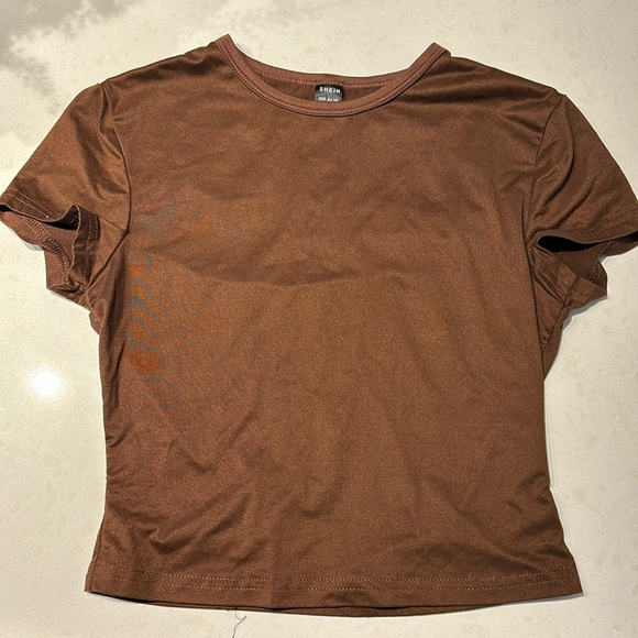 SHEIN EZwear tight fitting top in brown SIZE XS - Picture 1 of 3